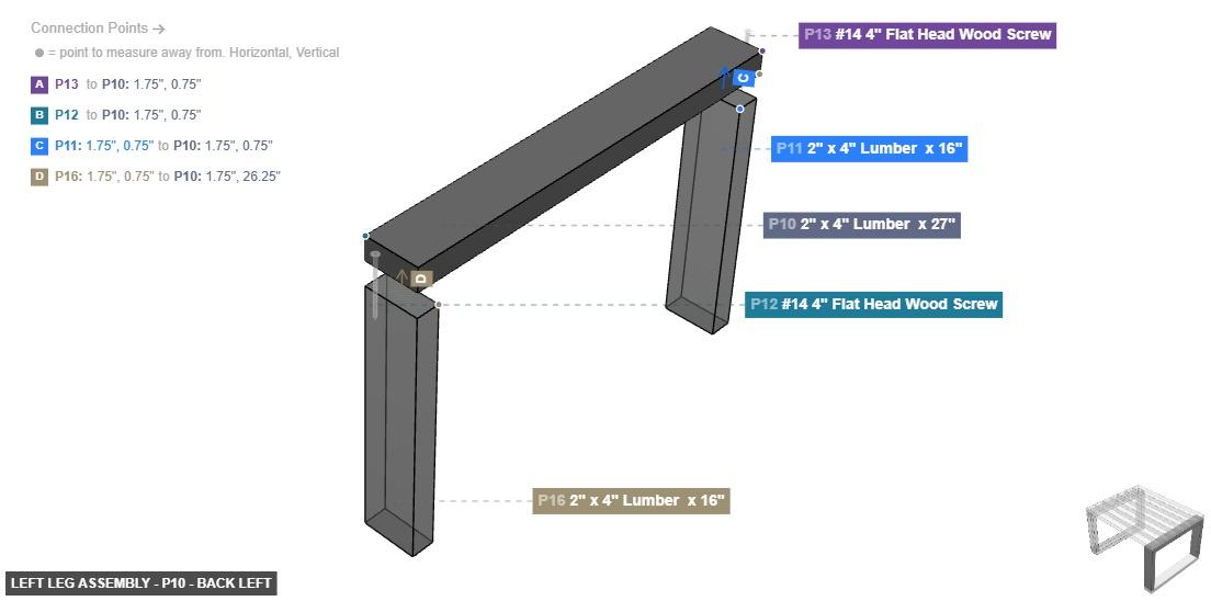 left leg assembly top