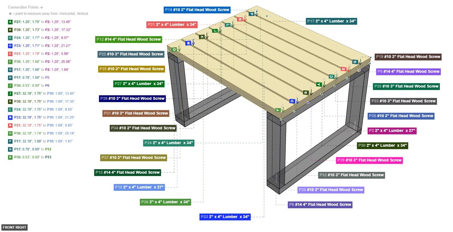 coffee table table top assembly