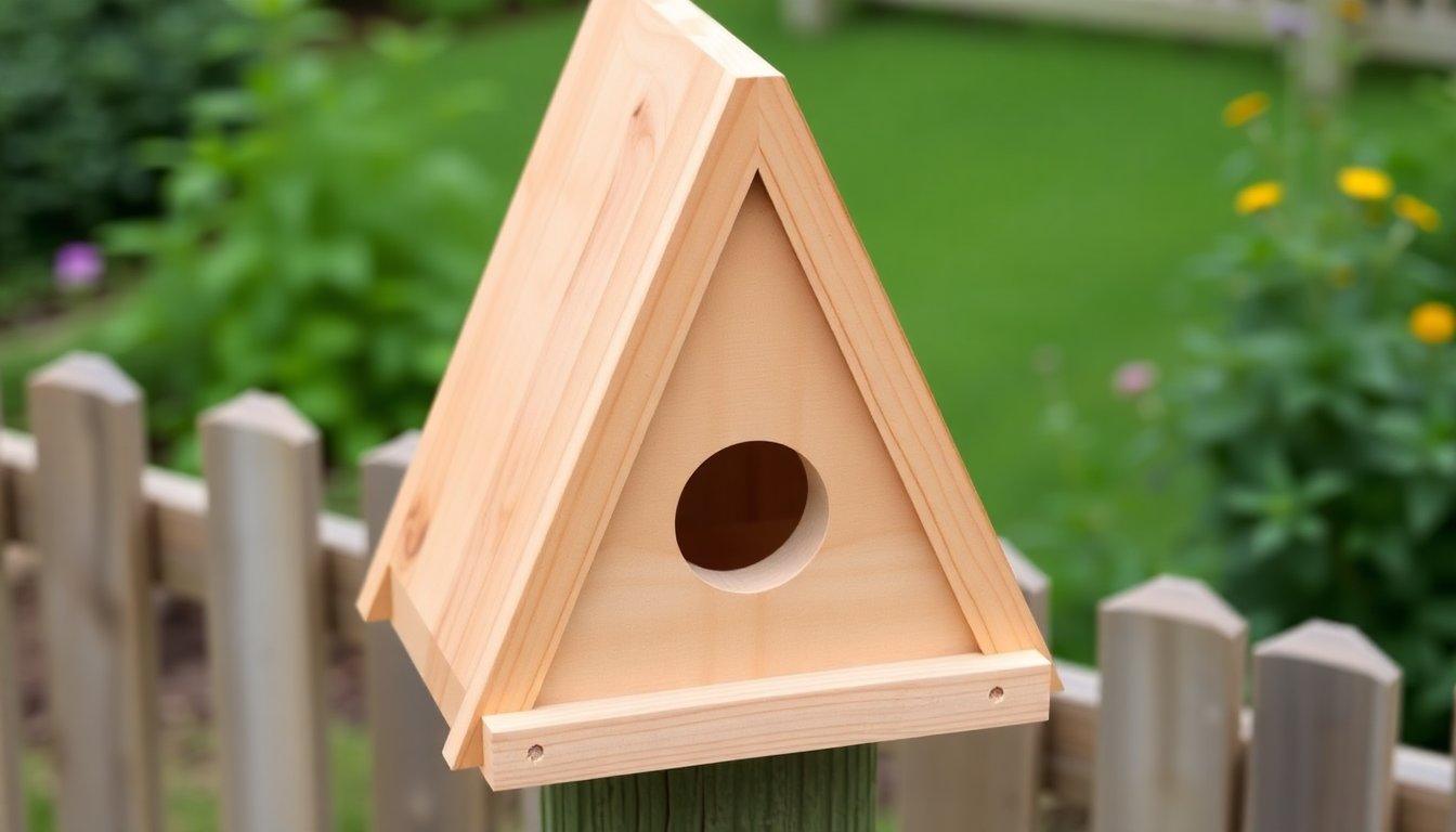 Cedar birdhouse beginner outdoor woodworking project