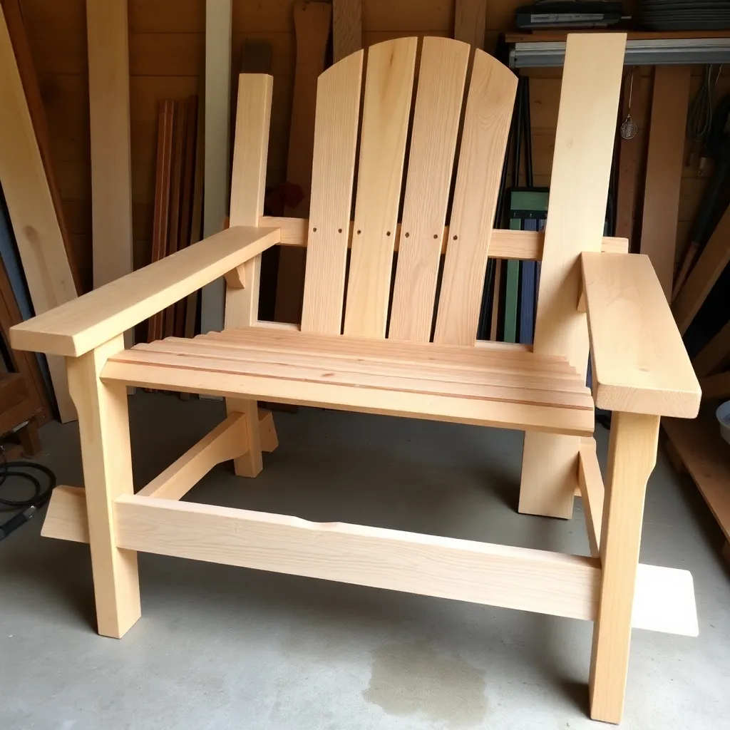 Cedar 1x6 and 1x4 boards with marked rear legs armrests and slats for Adirondack chair build