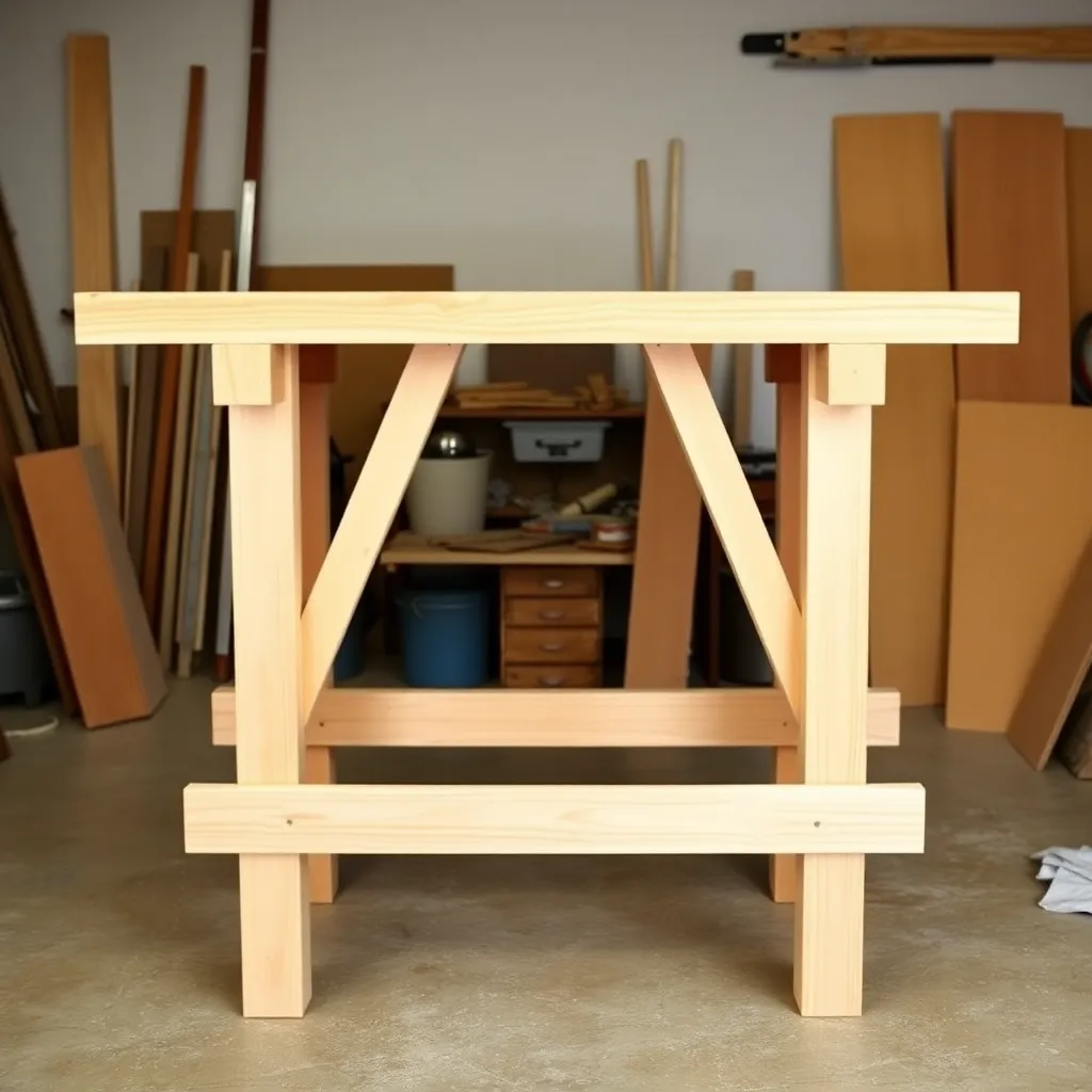 Picnic table leg assemblies connected by top frame braces and leg spreader forming the base structure