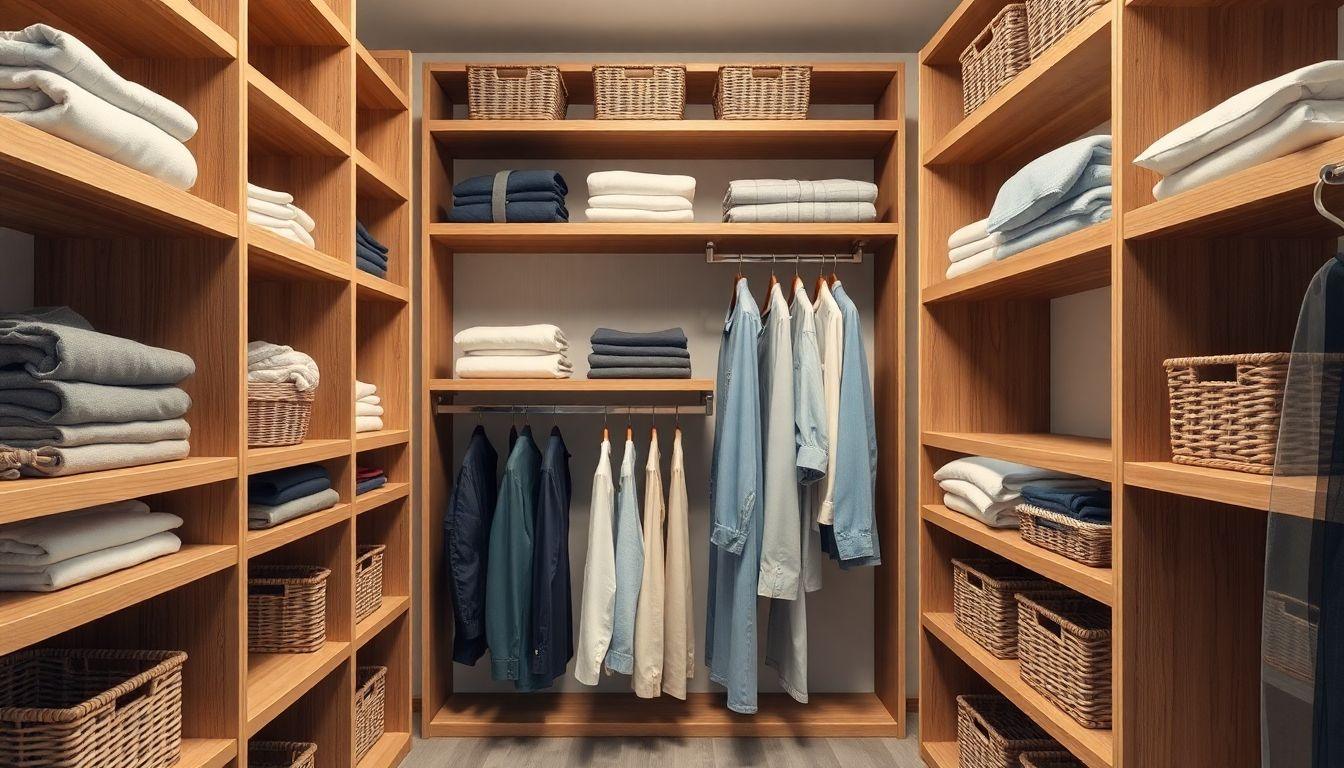 DIY wooden closet shelves