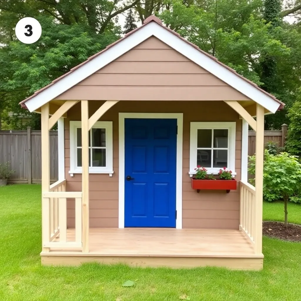 DIY cottage-style backyard playhouse with porch and Dutch door - Step 3: Frame the Roof
