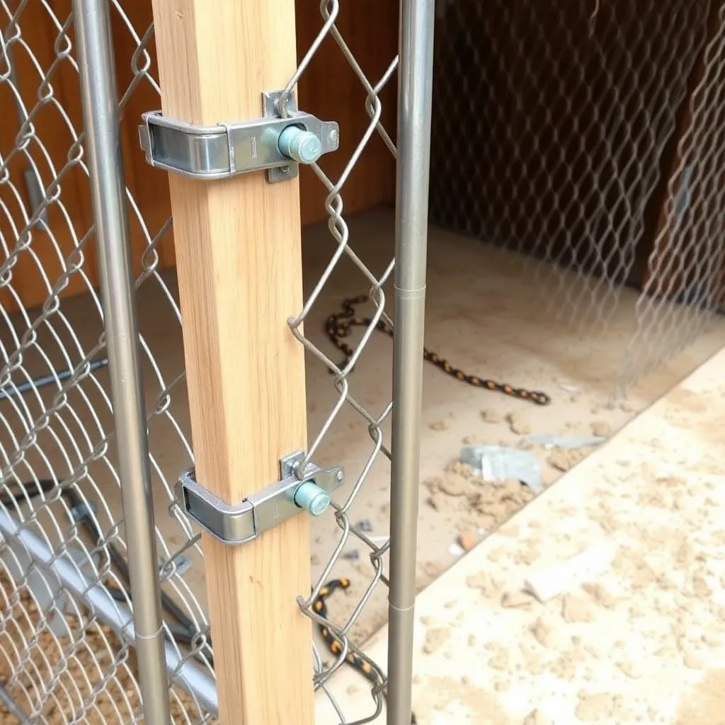 Install Chain-Link Panels — Dog Kennel Plans: Build a 6×10-Foot Outdoor Kennel With Covered Run