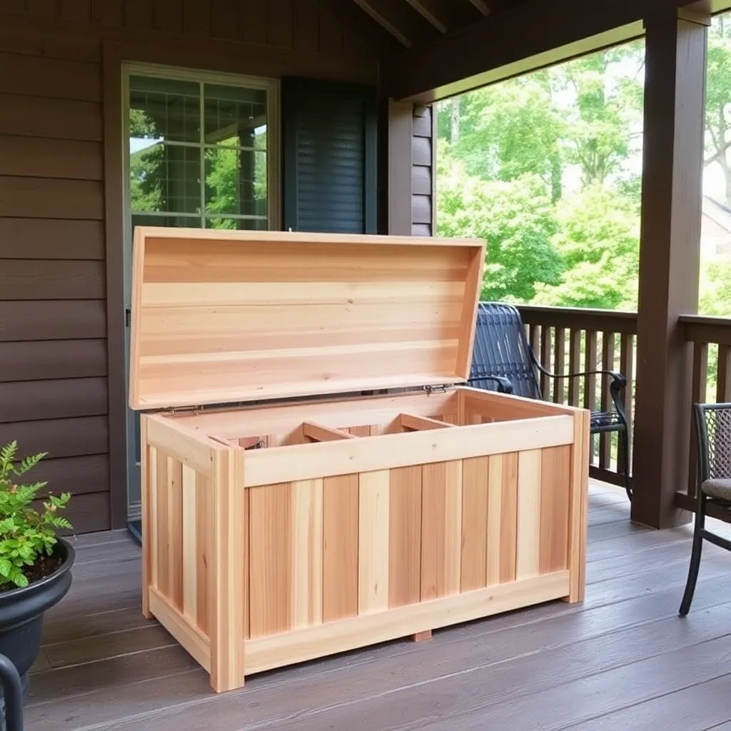 DIY cedar firewood storage box with hinged lid on covered porch - Step 1: Choose the Wood and Dimensions