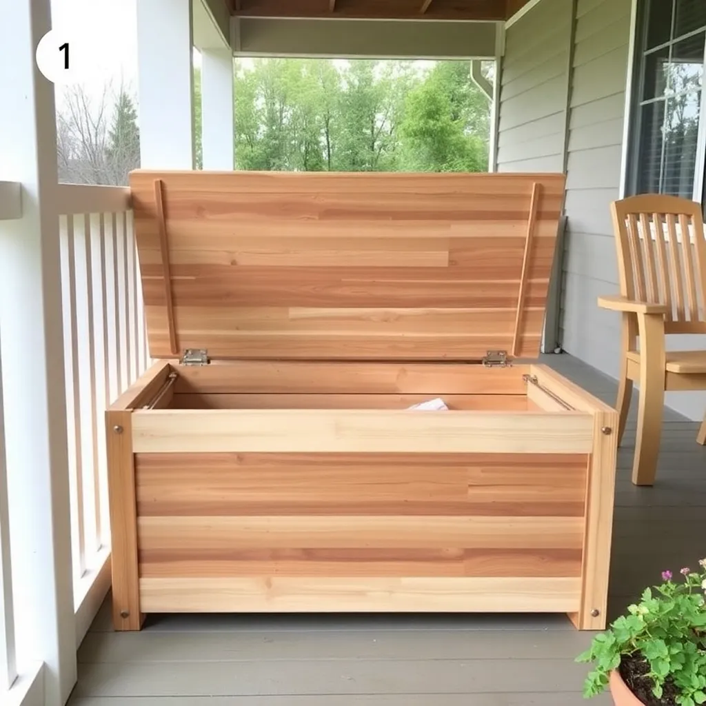 DIY cedar firewood storage box with hinged lid on covered porch - Step 2: Build the Box Frame