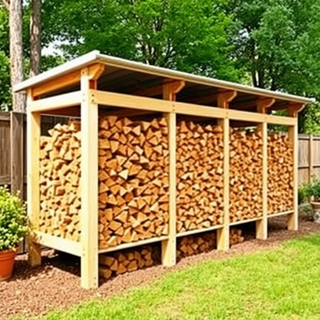 DIY 16-foot covered outdoor firewood rack