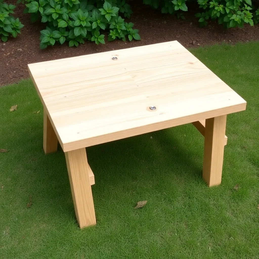 Assembling the center table board section with pivot board for a foldable convertible picnic table