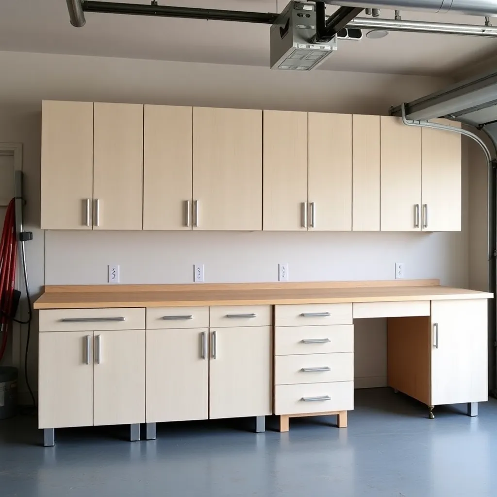 DIY plywood garage cabinet system with drawers and wall cabinets - Step 6: Finish and Install