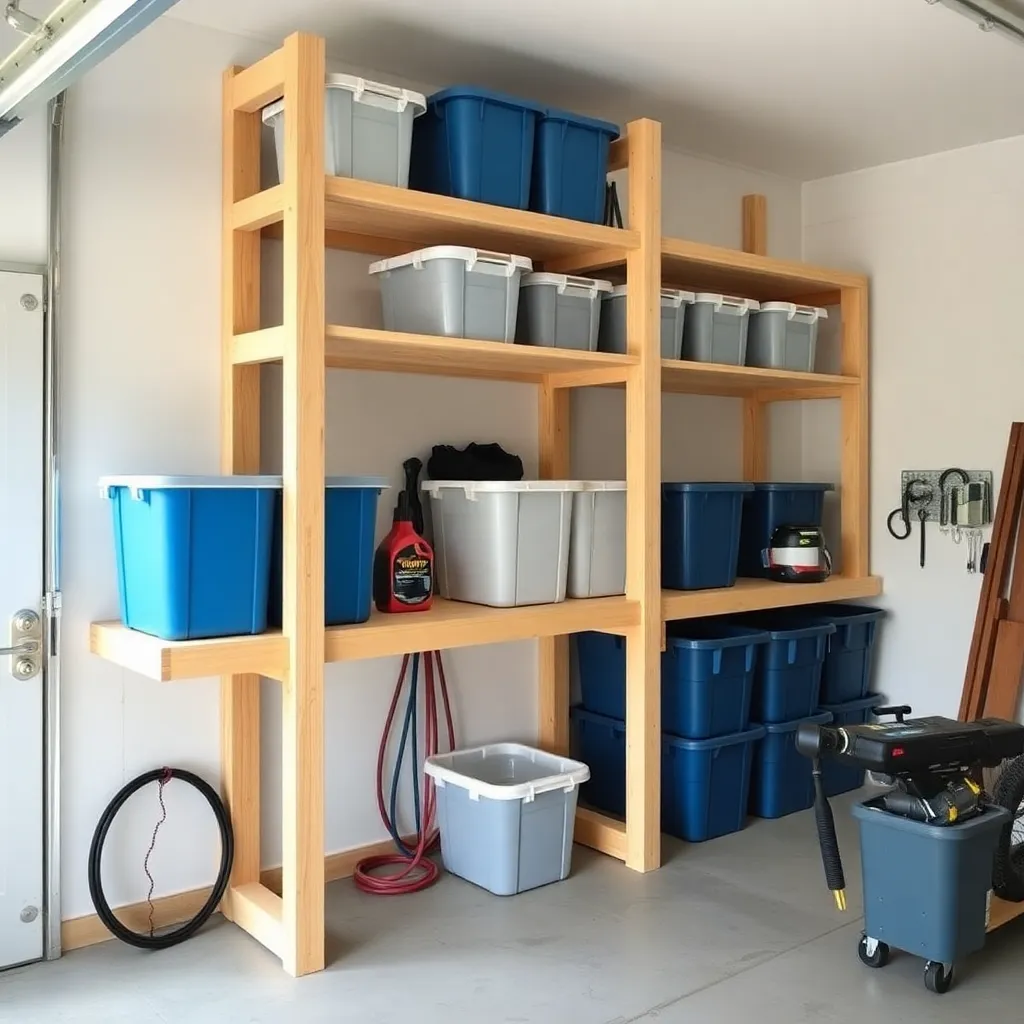DIY garage storage shelves built from 2x4 lumber - Step 5: Lay the Shelf Decking