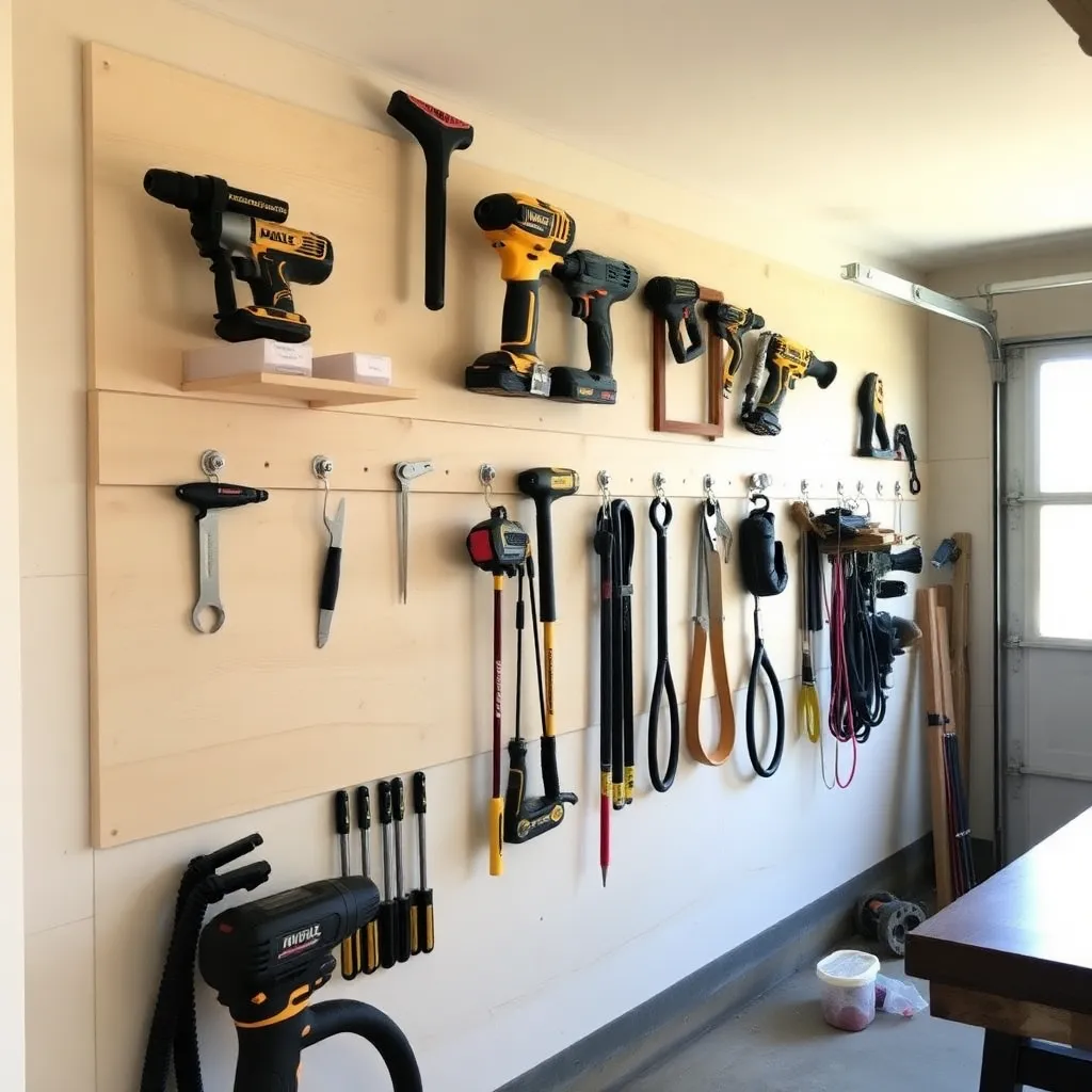 DIY French cleat wall system with custom tool holders in garage workshop - Step 1: Build a French Cleat Wall