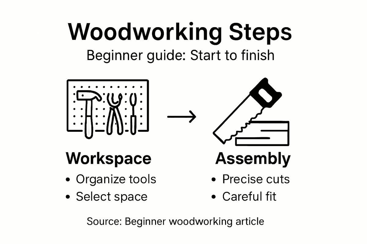 infographic for step by step woodworking process