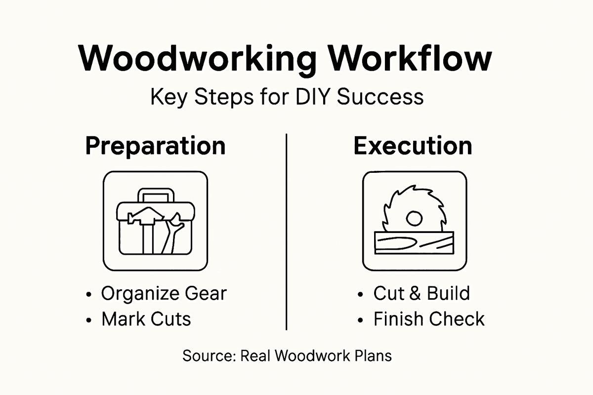 infographic of woodworking project workflow steps