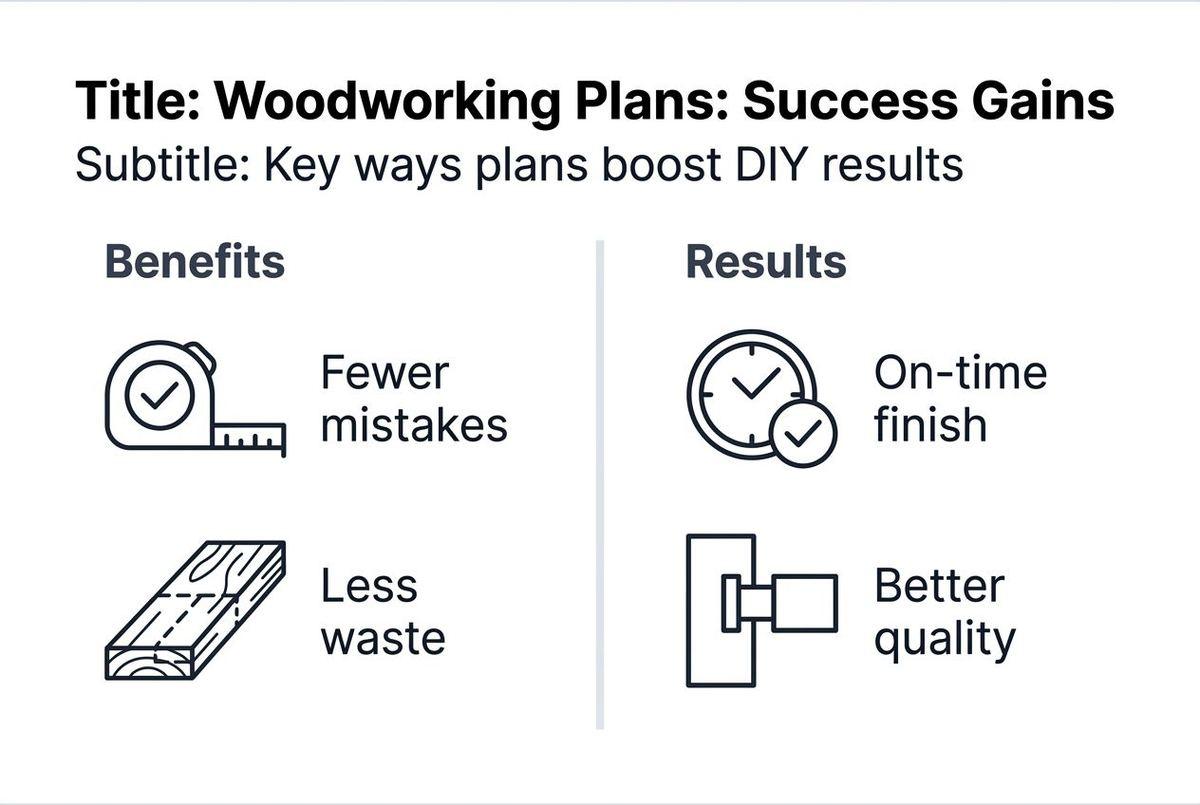 infographic showing woodworking plan benefits comparison