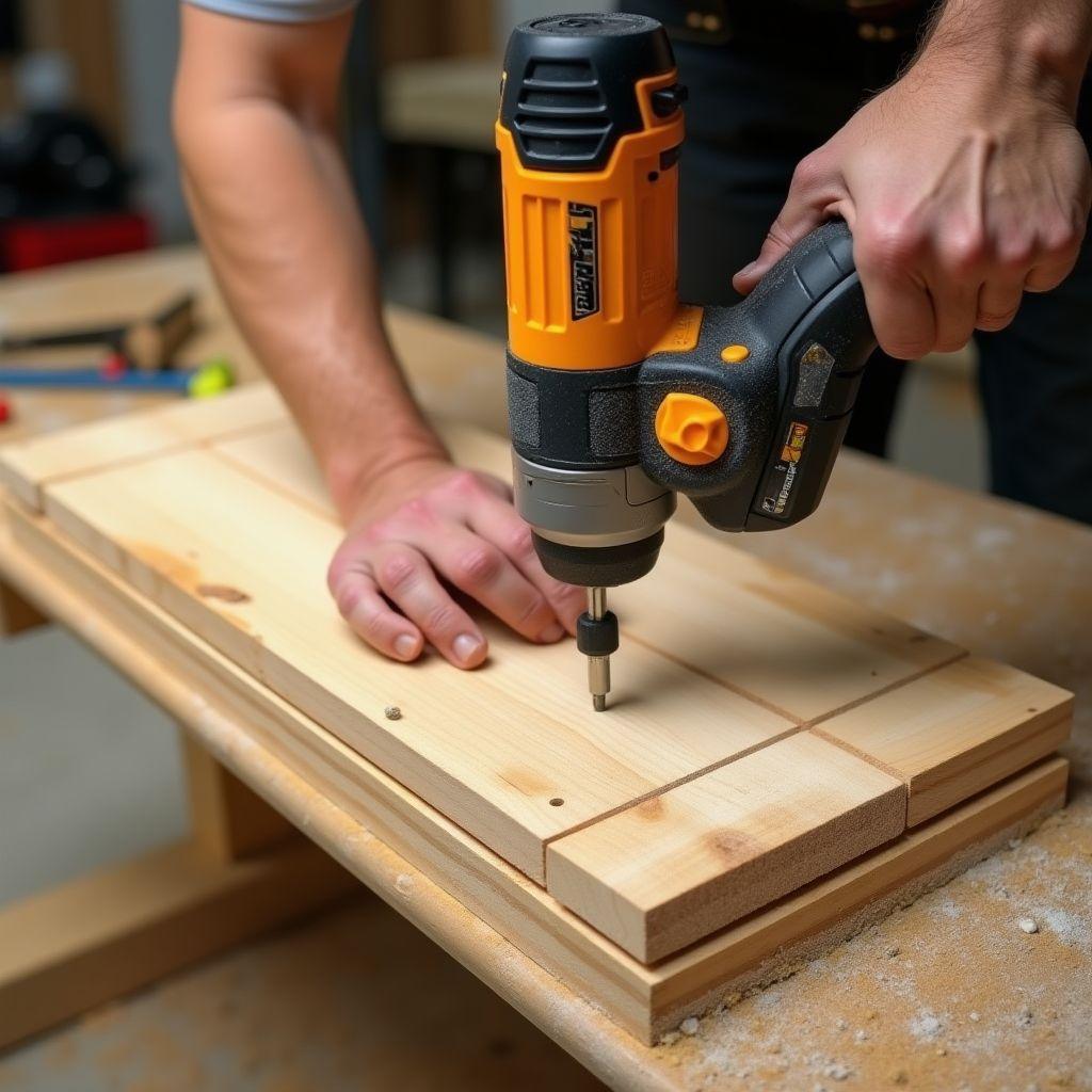 Assembling farmhouse table base with 4x4 legs and pocket hole joinery