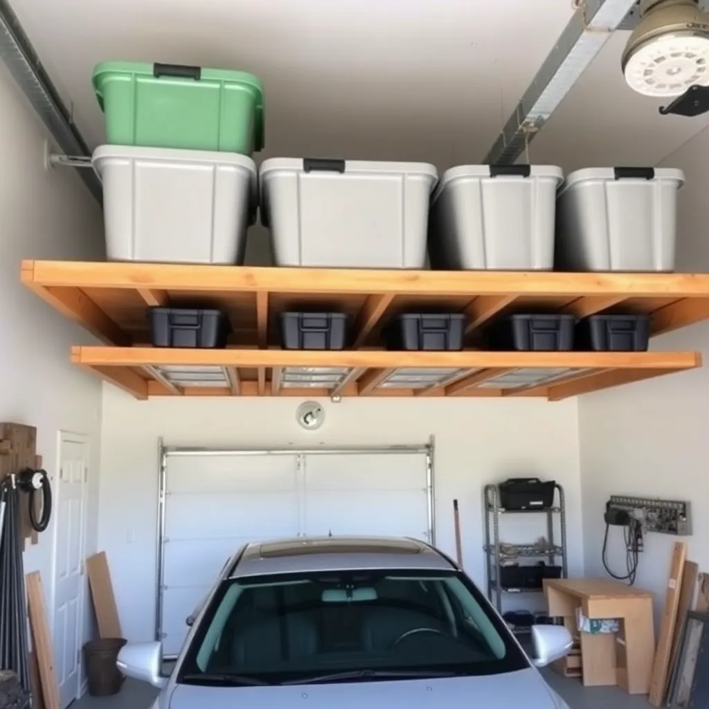 DIY overhead garage storage ceiling platform with storage bins - Step 1: Locate Ceiling Joists