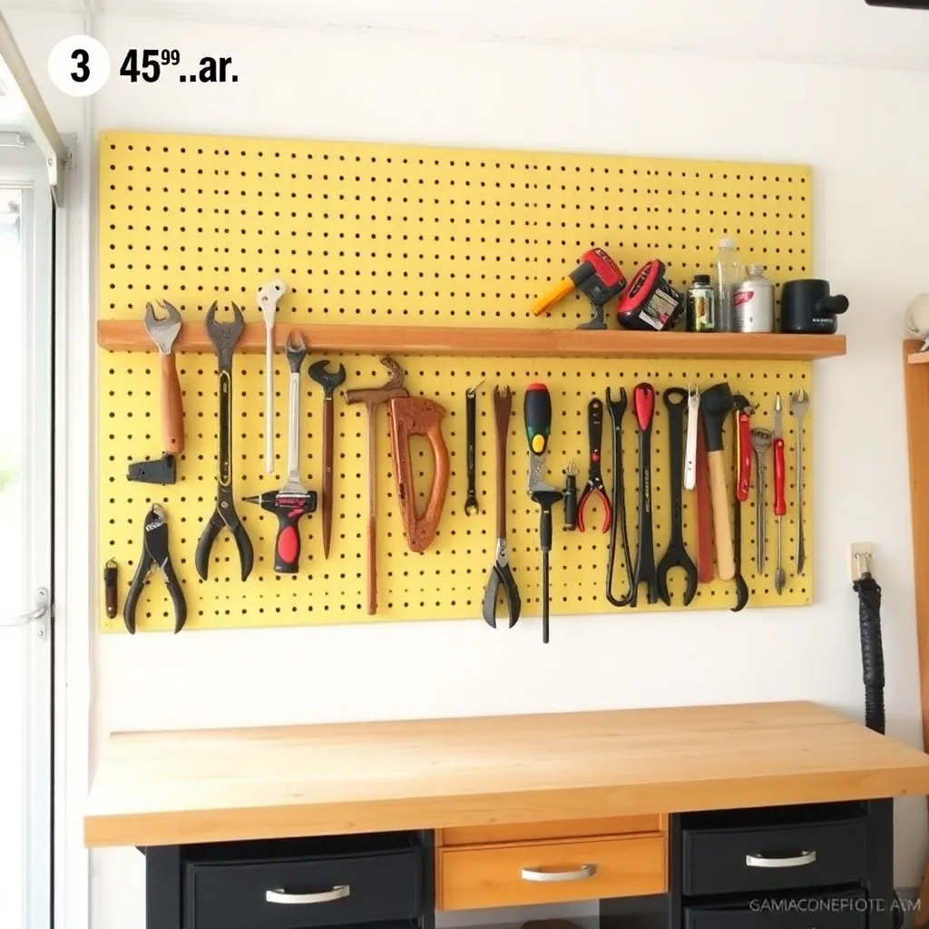 DIY pegboard wall organizer above garage workbench with hand tools - Step 2: Plan the Standoff Spacing