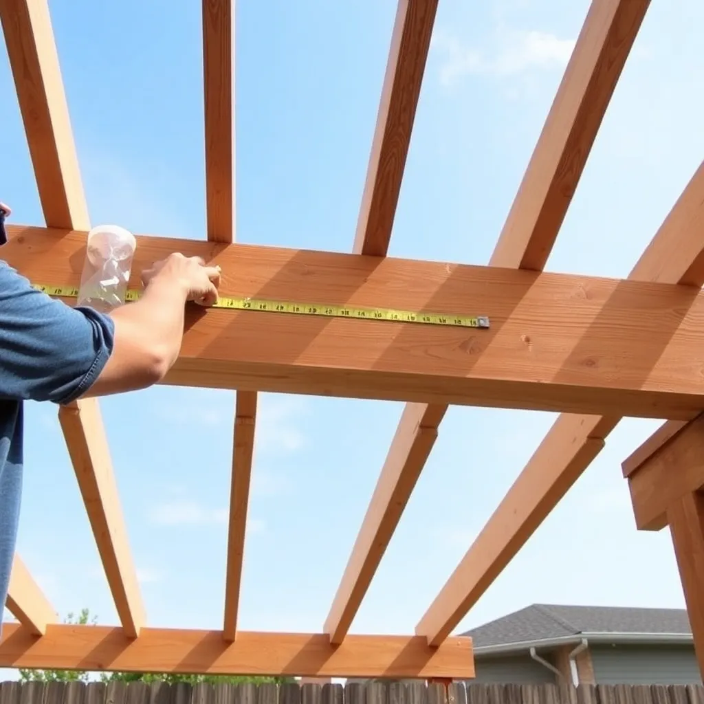 Adding cedar purlins between pergola rafters to support polycarbonate shade cover panels