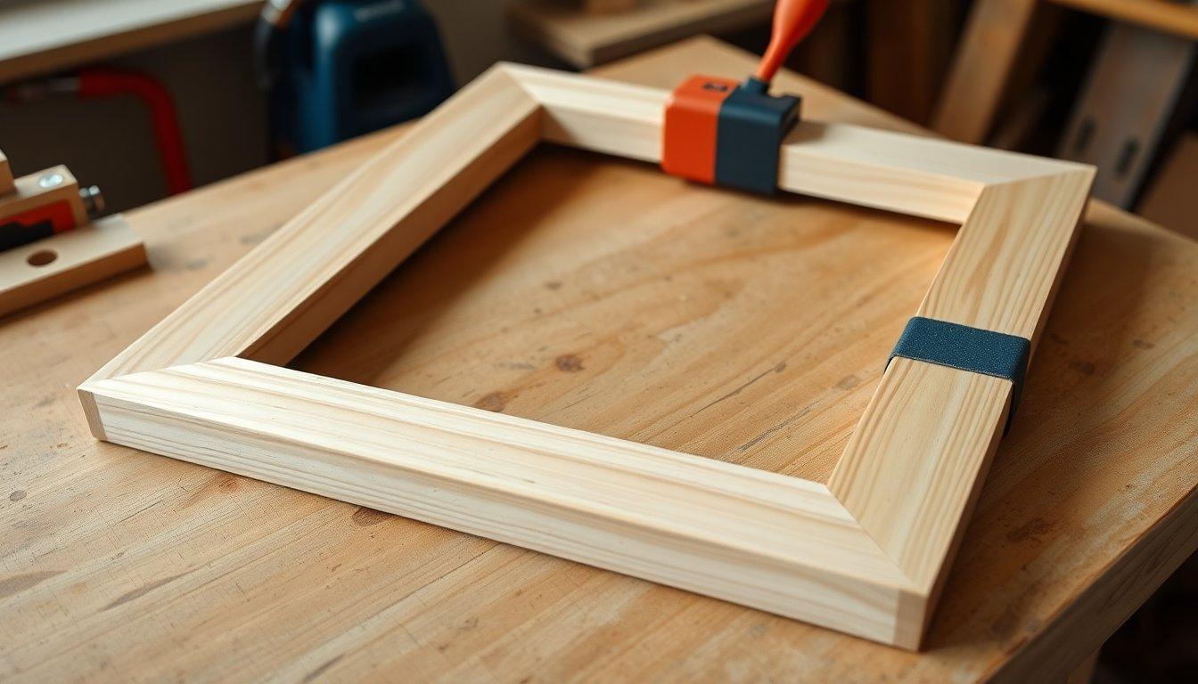 Picture frame miter cut woodworking project for beginners