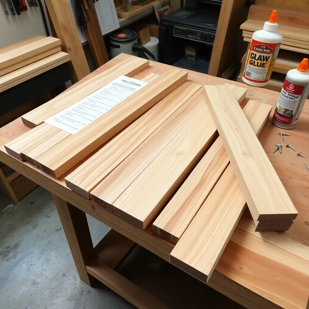 Cedar lumber and materials for building a DIY vertical planter