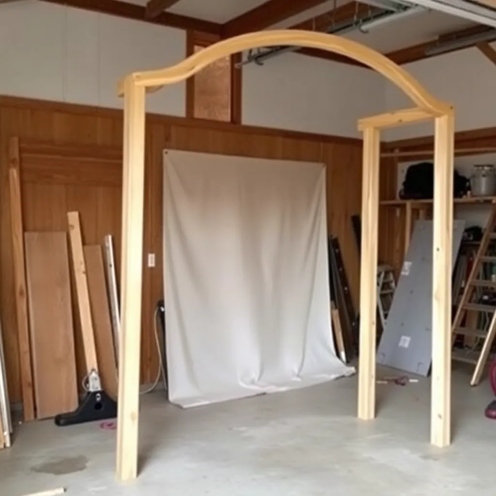 Connecting side frames and curved arch top to assemble a complete DIY wooden wedding arch