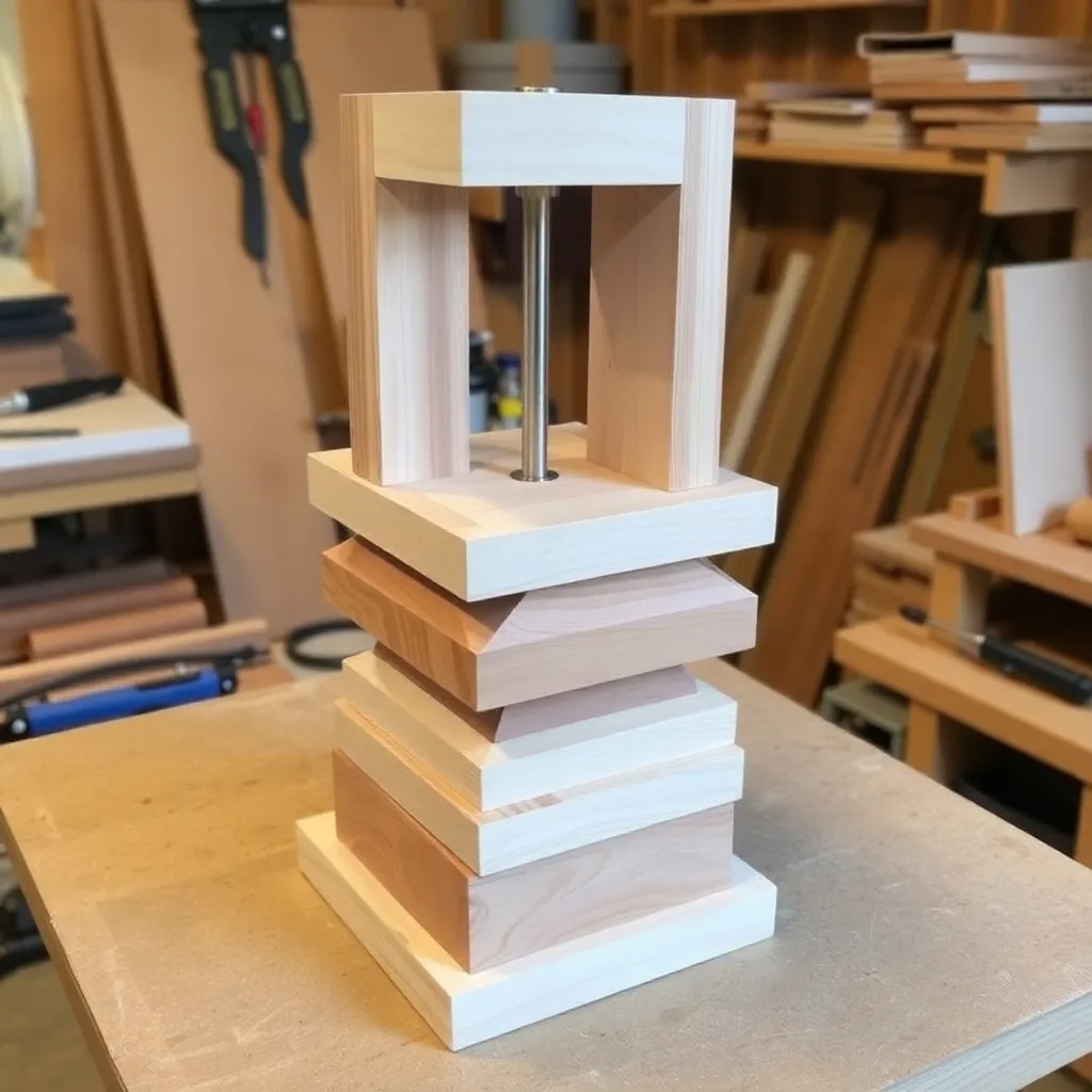 Build a Stacked Geometric Lamp Base — Wooden Lamp Plans: 6 Builds From Simple Table Lamp to Tripod Floor Lamp