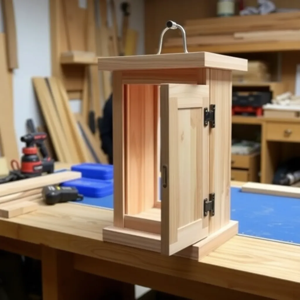 Build a Lantern With Hinged Door — Wooden Lantern Plans: 6 Builds From Tabletop Candle Lantern to Garden Post Lantern